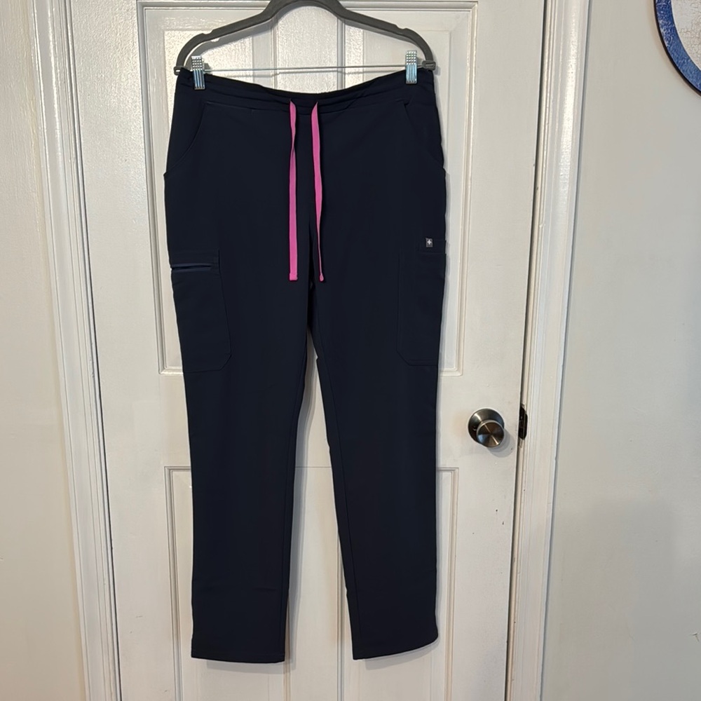 Figs Blue and Gray Joggers with Elastic Waistband